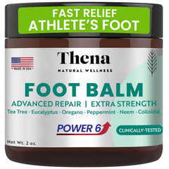 Thena foot cream tea tree oil application calms itching and nourishes skin.