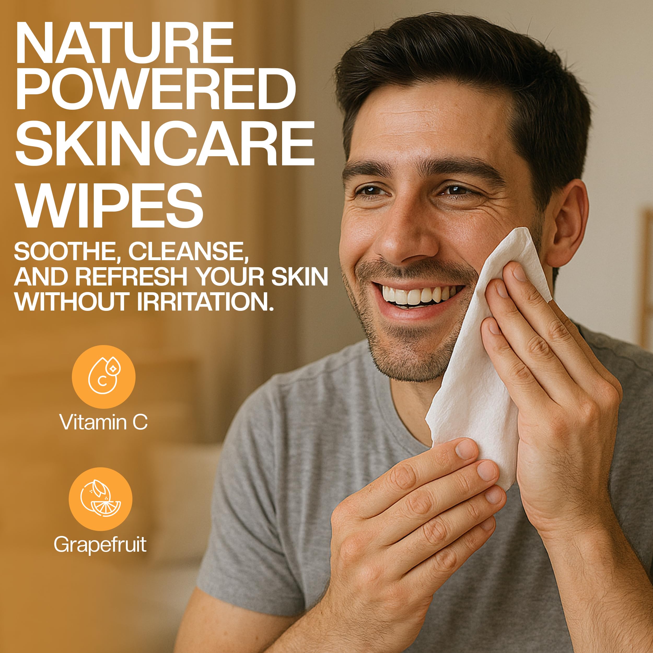 The Nobleman wipes charcoal desk-drawer image conveys quick facial and body refresh.