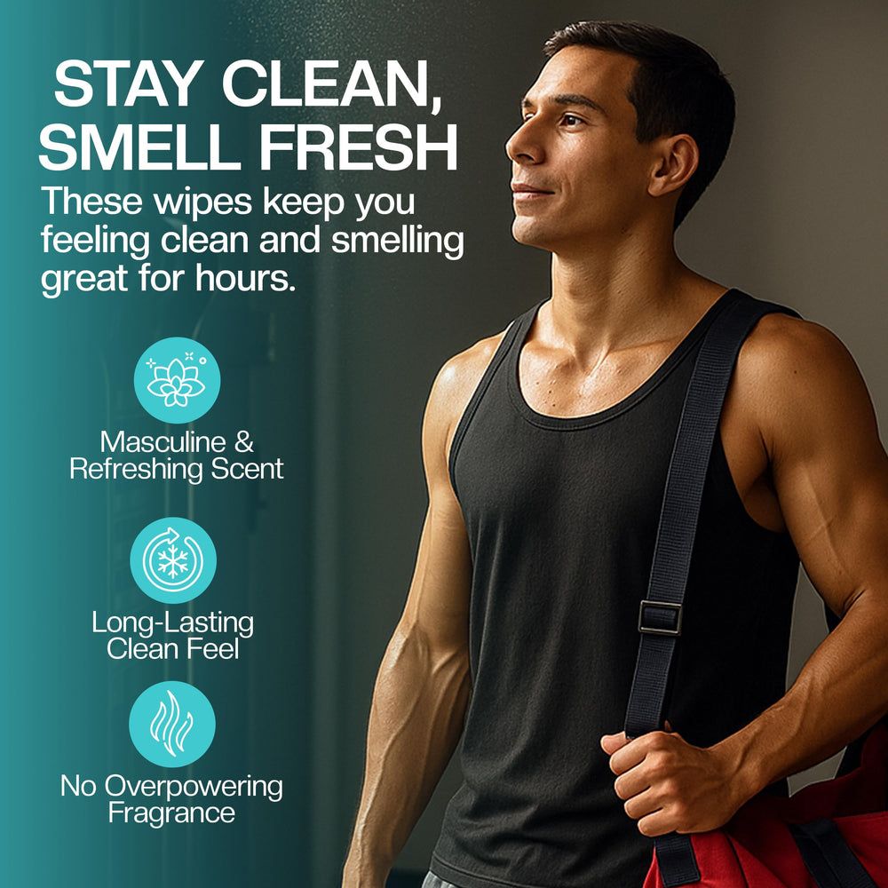 The Nobleman cooling wipes eucalyptus ambient scent suggests invigorating eucalyptus notes for quick refresh.