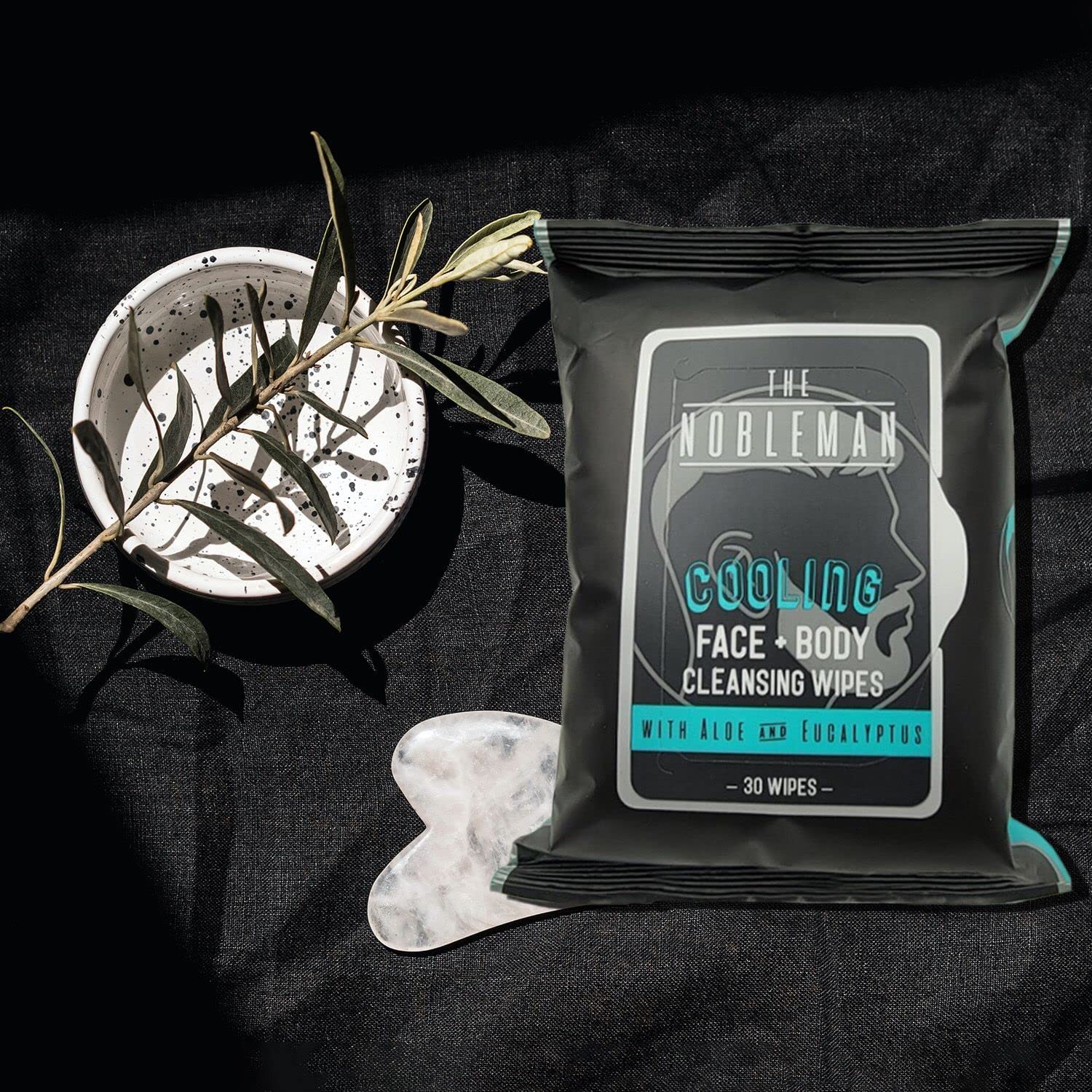 The Nobleman cooling wipes eucalyptus travel-essentials image highlights compact refreshing cleanup on trips.