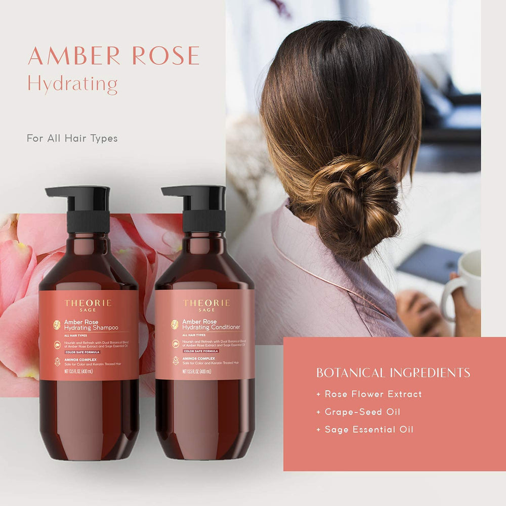 Theorie Amber Rose Conditioner lush-packaging signals premium vegan cruelty-free formula.