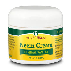 TheraNeem Cream Vanilla 2oz jar provides soothing hydration for dry, sensitive skin