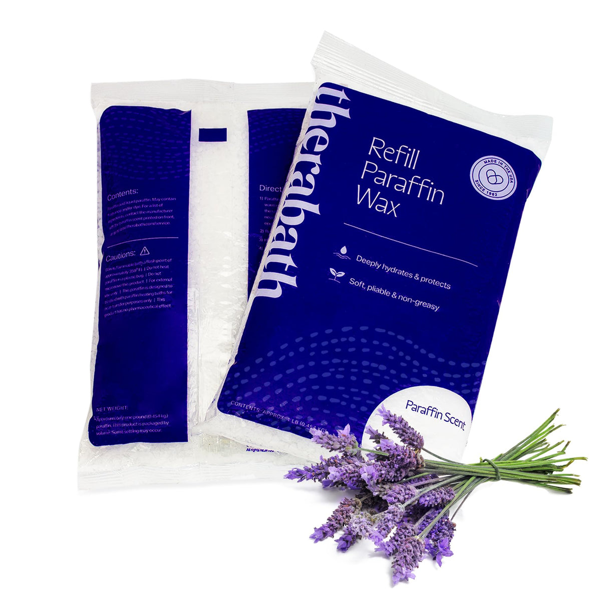 Therabath Lavender Harmony paraffin refill packaging for premium at-home therapy.