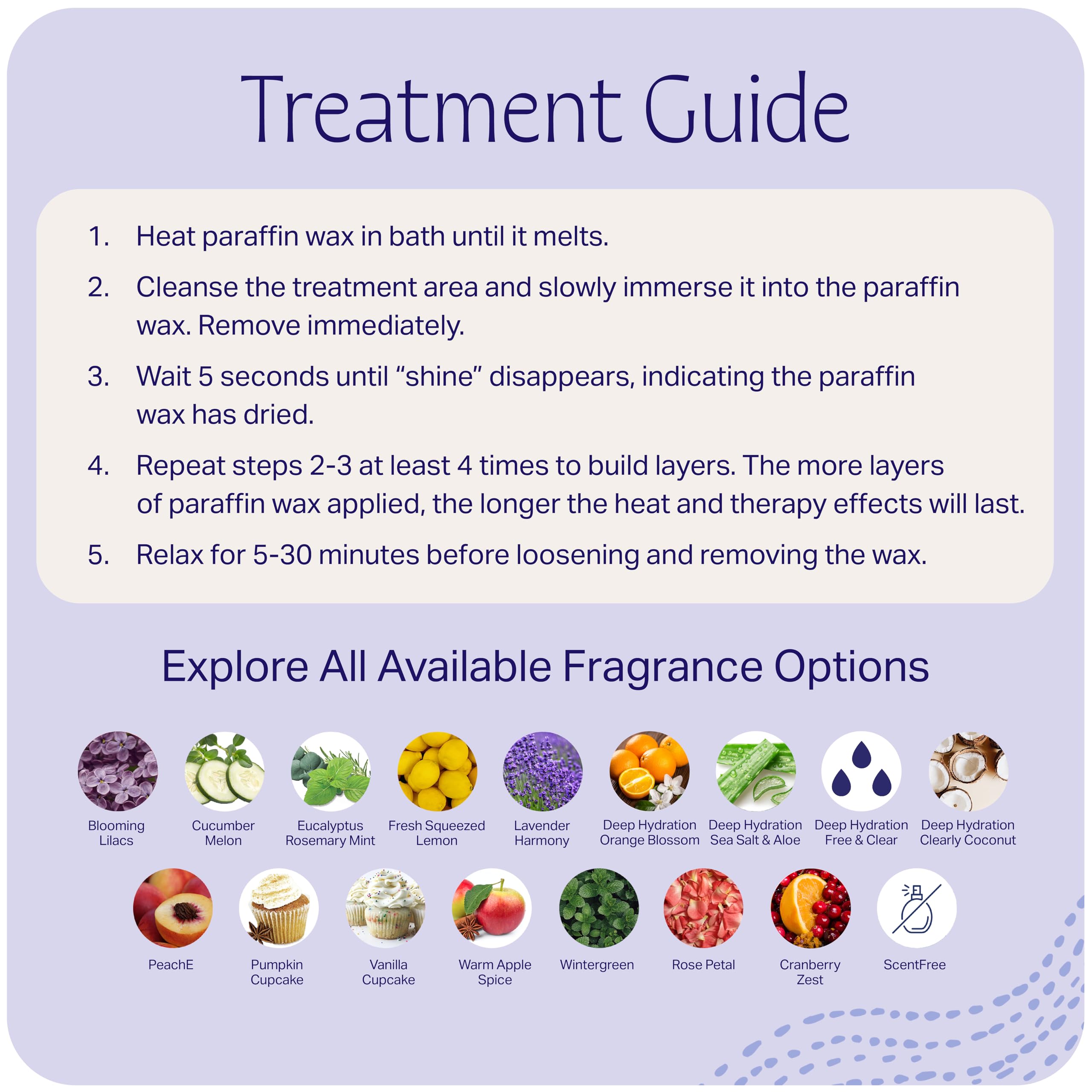 Therabath paraffin wax refill lightly scented tinted oils enhance warming therapy.