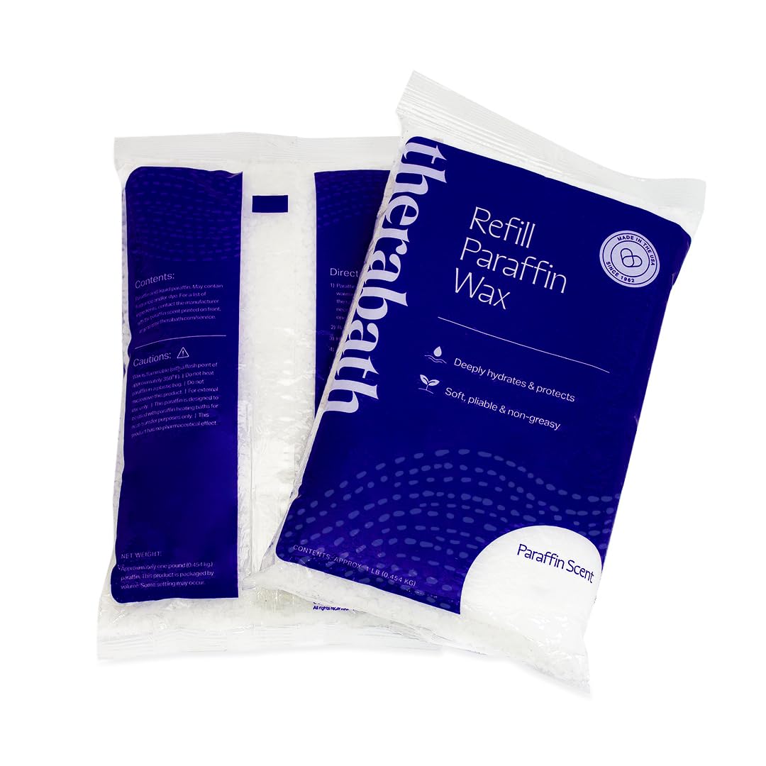 Therabath paraffin wax refill USA-made packaging showcases quality and purity.