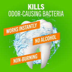 TheraBreath close-up label view highlighting alcohol-free, ADA-accepted benefits