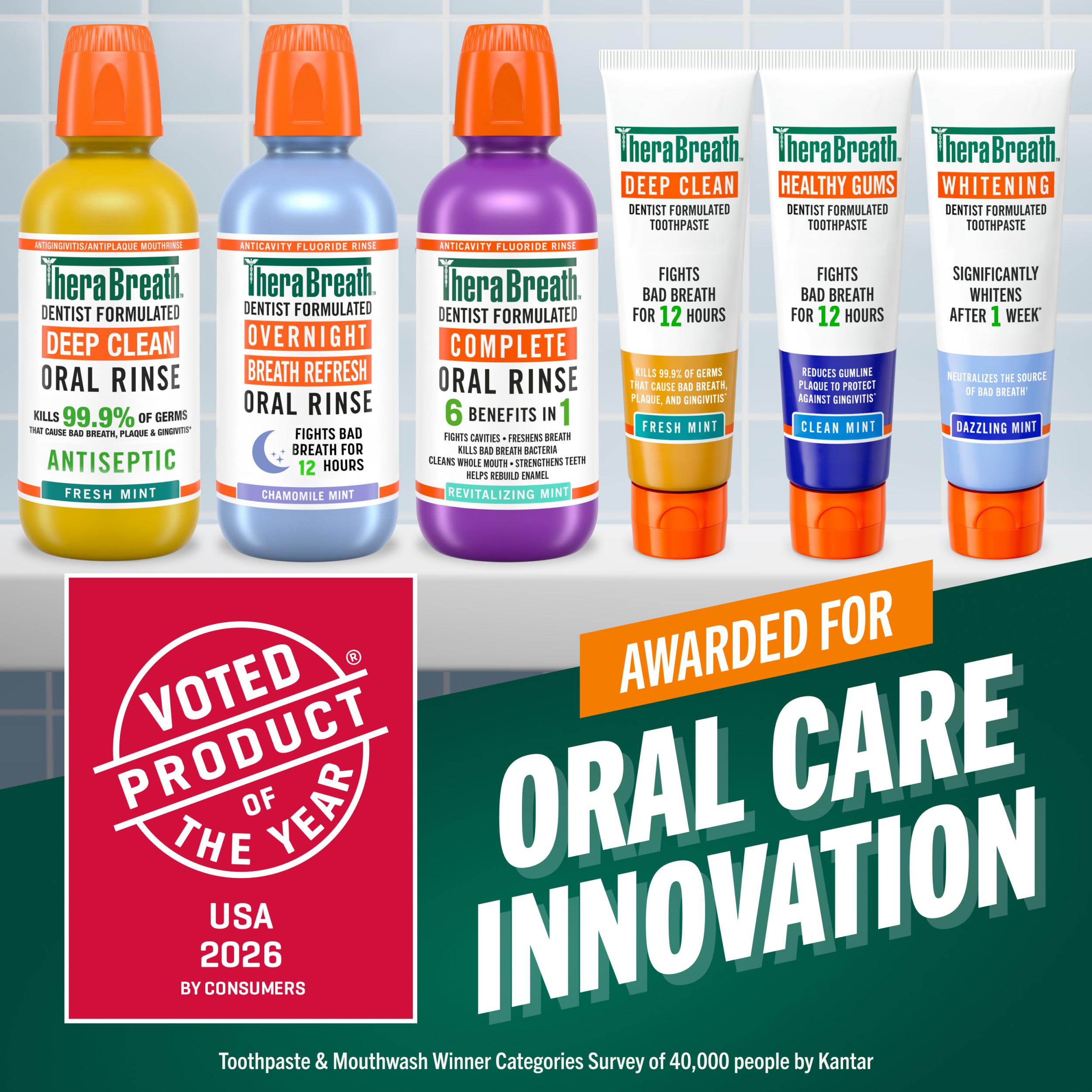 TheraBreath pouring 20mL measured dose for accurate use benefit