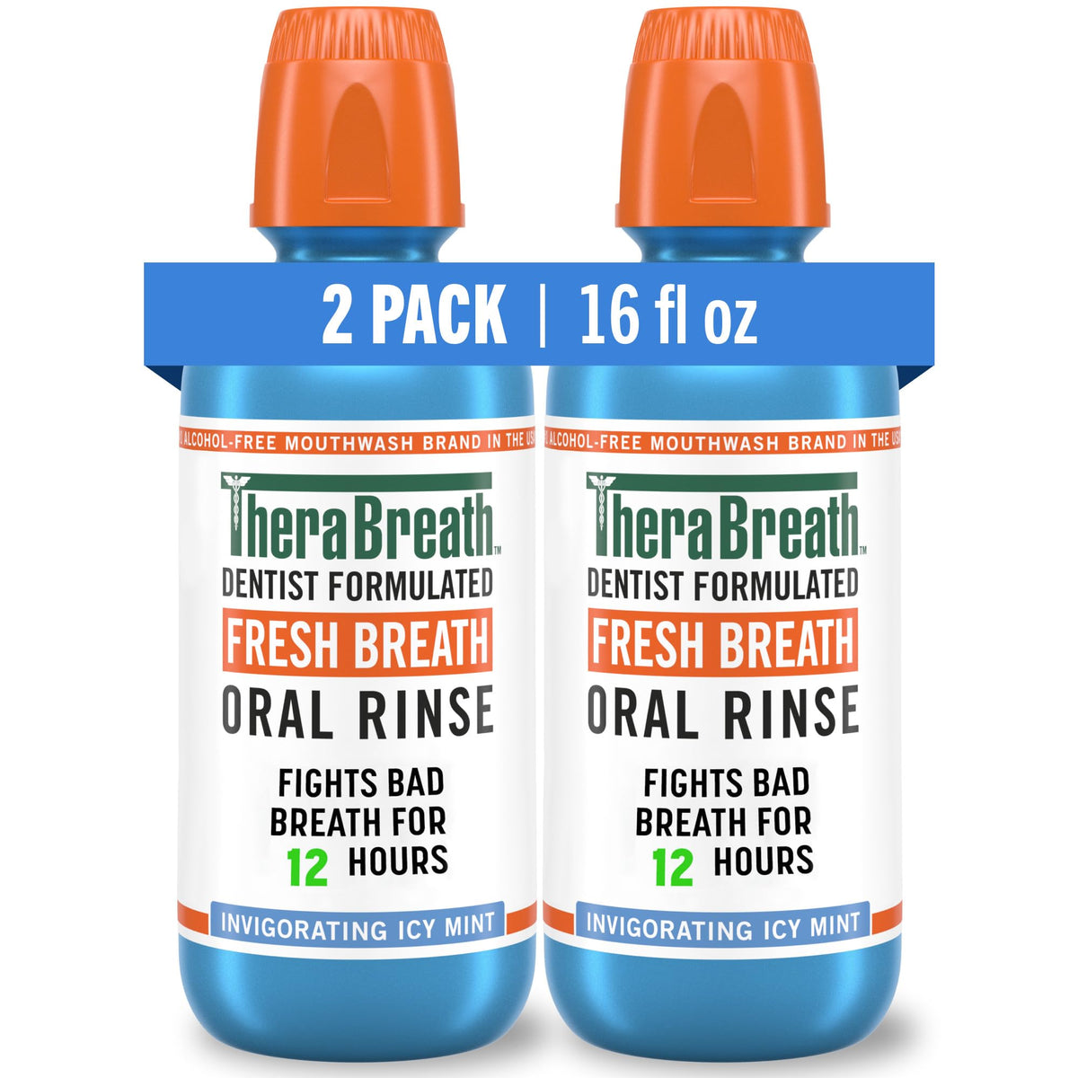 TheraBreath icy mint front packaging showing two bottles and brand clarity