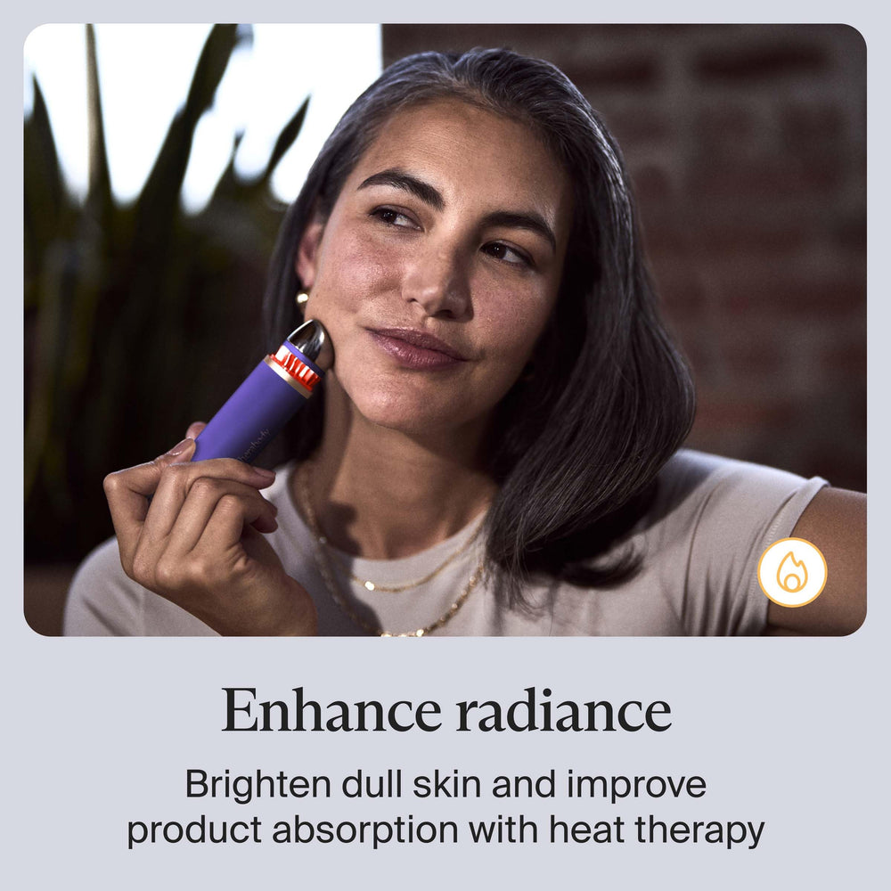 TheraFace indigo finish close-up highlights premium, stylish skincare tool