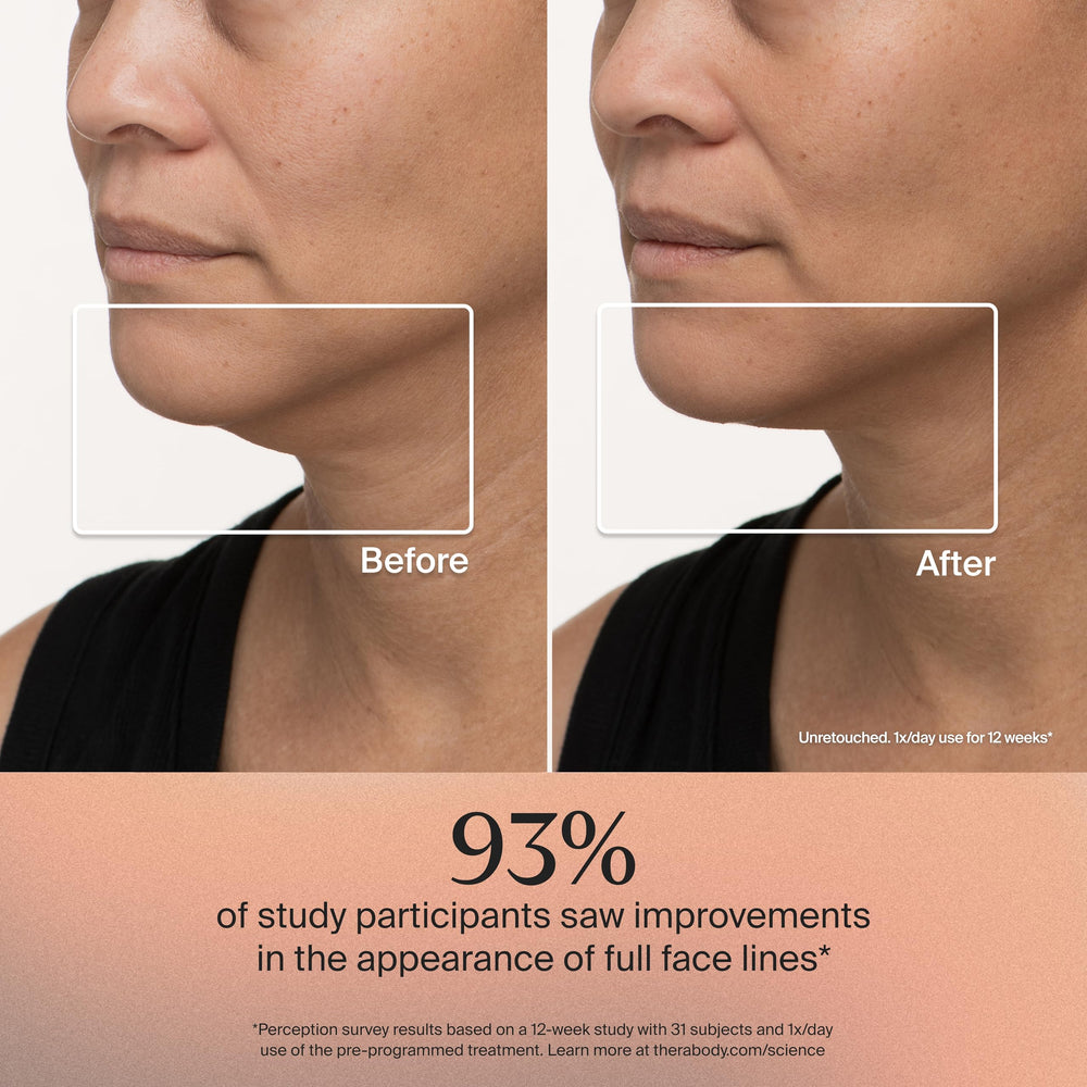 TheraFace Mask dense LED array close-up highlights potent light therapy for potential tightening.