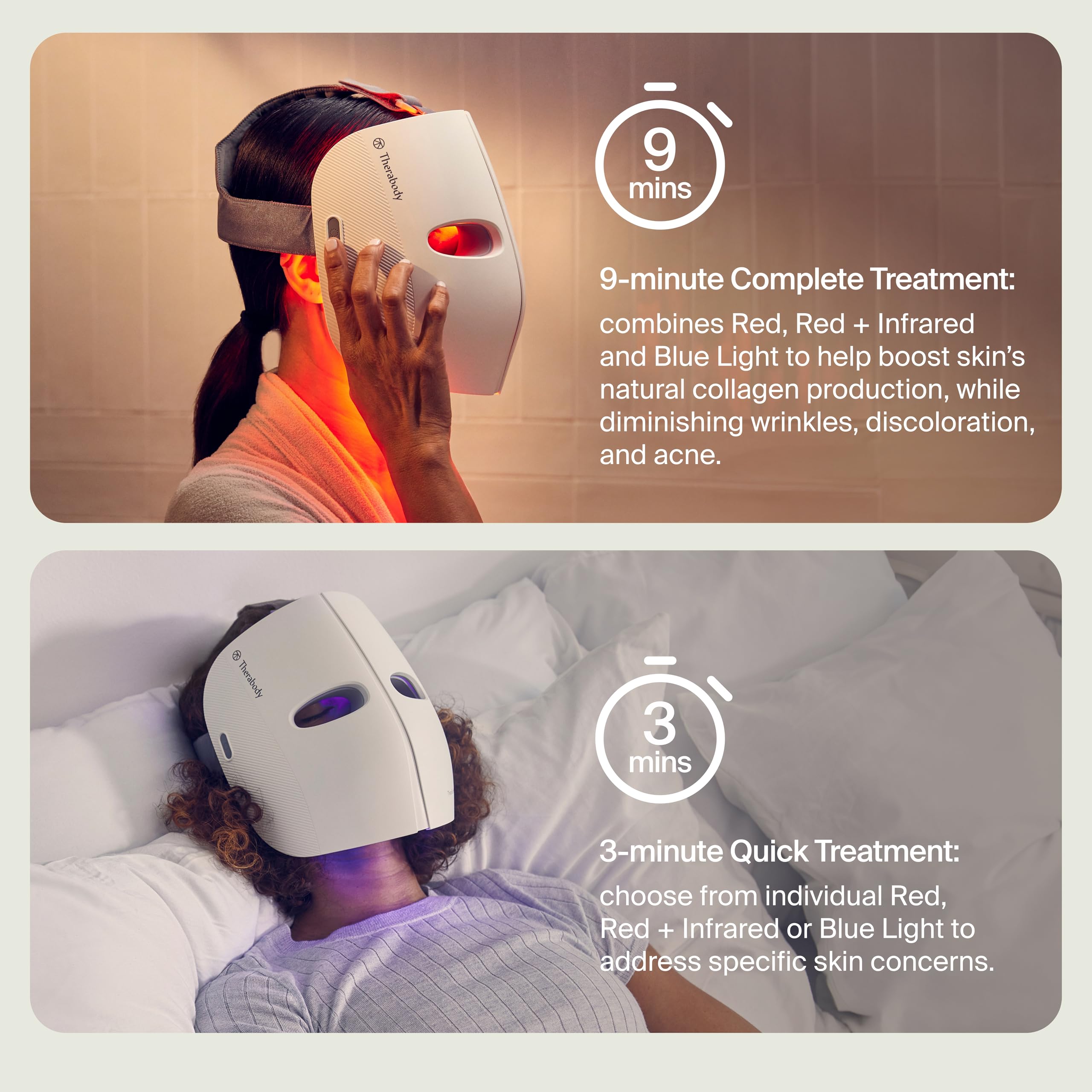 TheraFace Mask holiday packaging emphasizes gift-ready wellness tech for self-care.