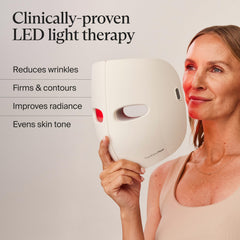 TheraFace Mask vibrating massage session shows relaxation and improved facial circulation during treatment.