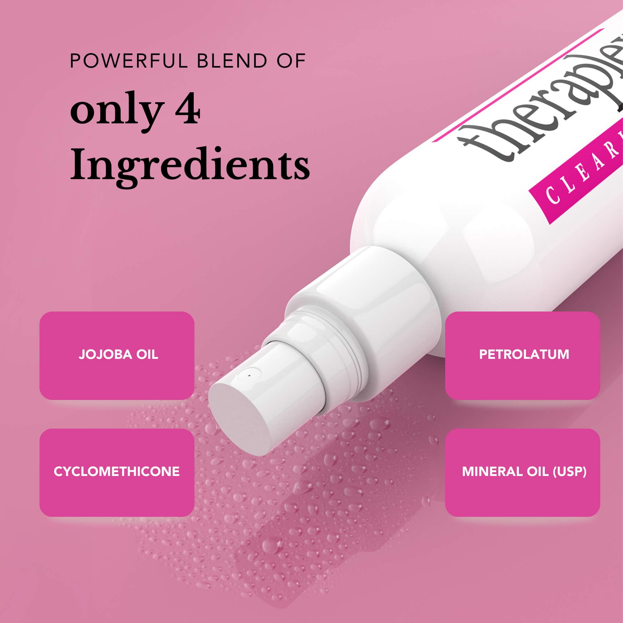 Theraplex after-shower skin application shows quick absorption.