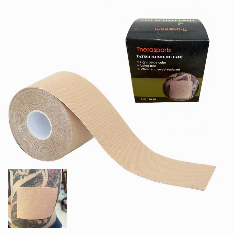 Therasports tattoo cover up tape roll ready for discreet concealment of tattoos