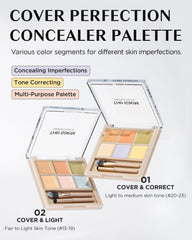 THESAEM Cover Perfection swatches for customized shade matching and color correction.