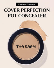 THESAEM Cover Perfection Pot Concealer Ice Beige demonstrates shade match for light skin with natural finish