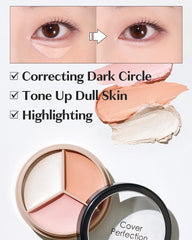 THESAEM Cover Perfection Triple Pot Concealer brush in use for precise blending.