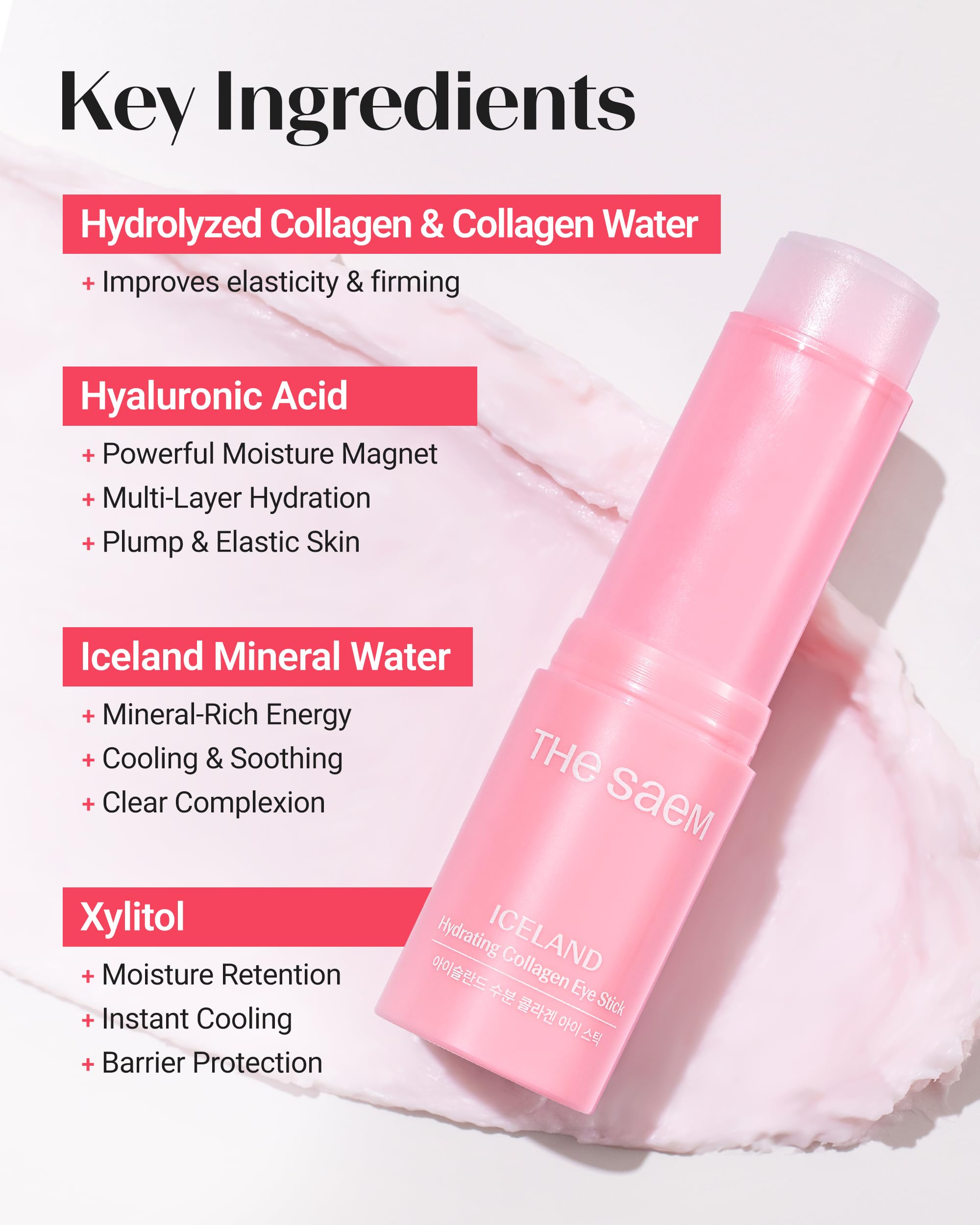 THESAEM Iceland Hydrating Eye Stick protective cap keeps formula fresh and ready for travel.