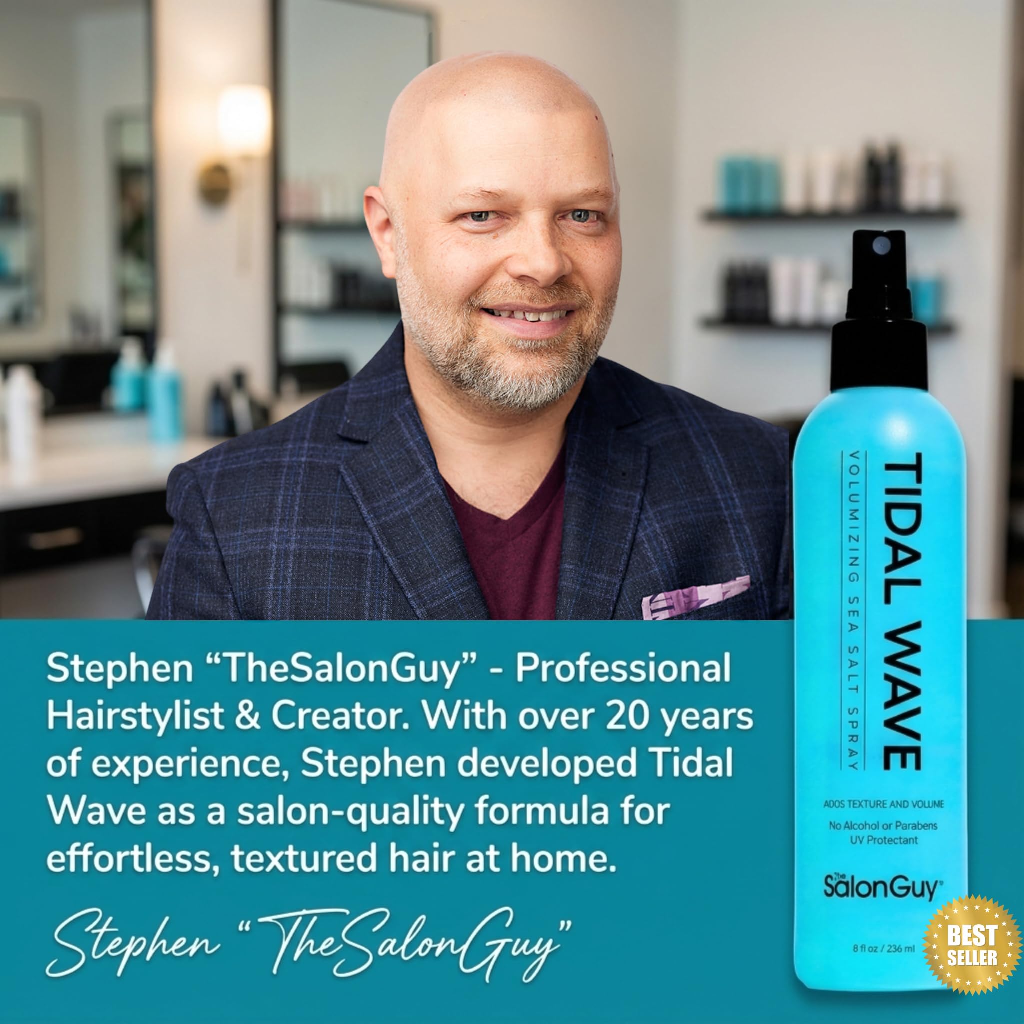 THESALONGUY Tidal Wave color-safe formula for treated hair