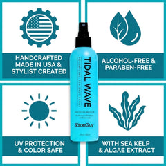 THESALONGUY Tidal Wave bottle used on damp hair to boost volume