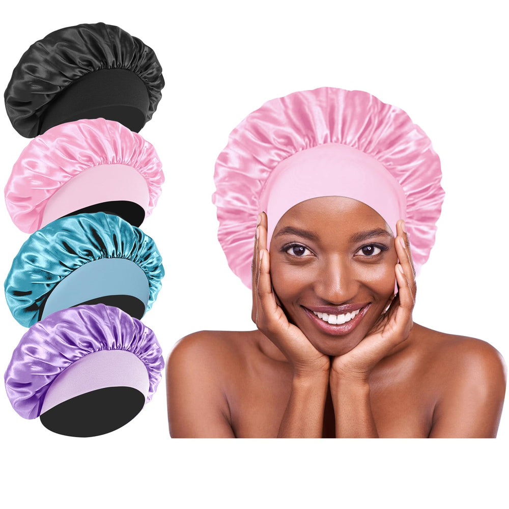 Theyakmer silk bonnet pink-packaging highlights the four-color set for versatile sleeping protection.