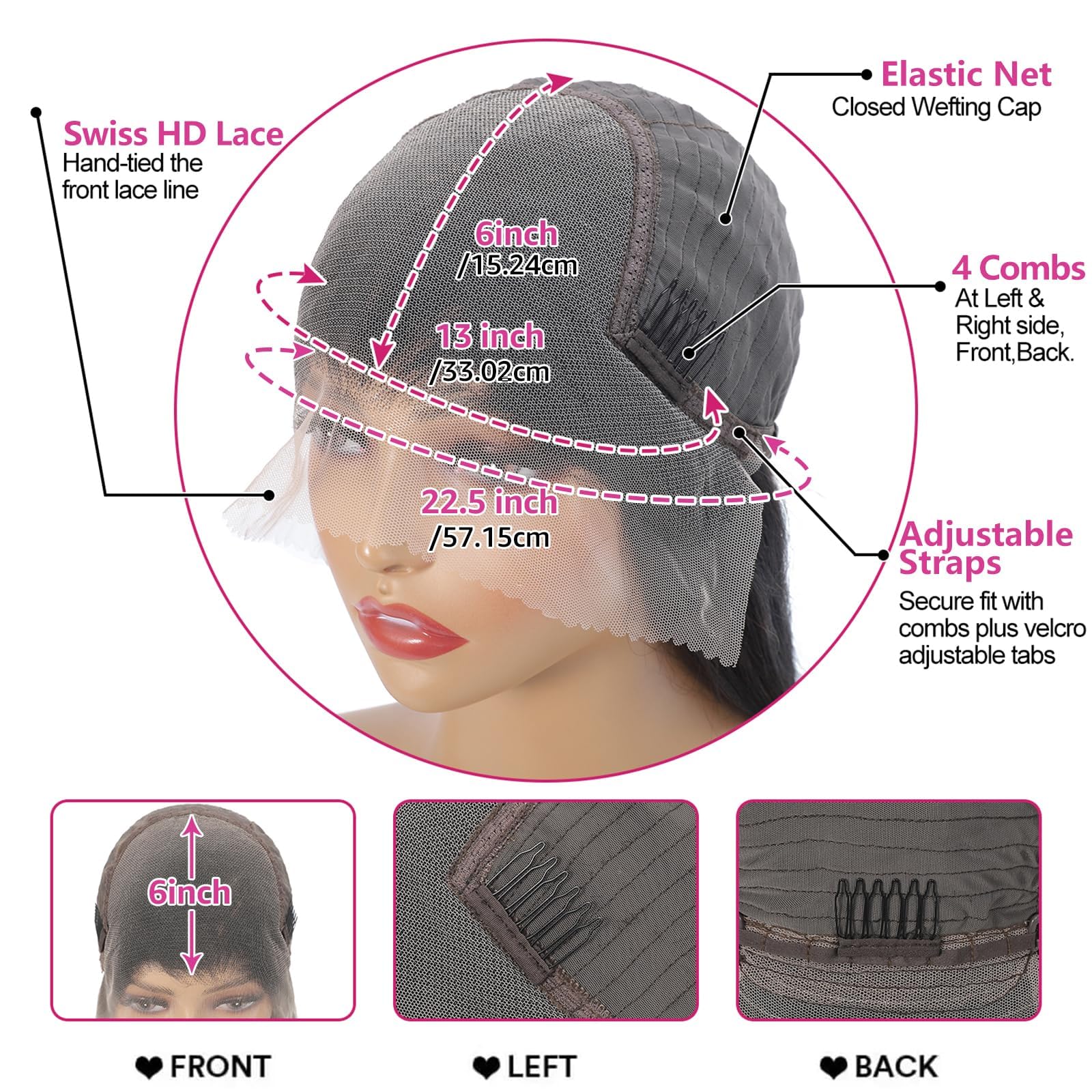 THGF lace front wig closeup baby hair detail for natural edges.