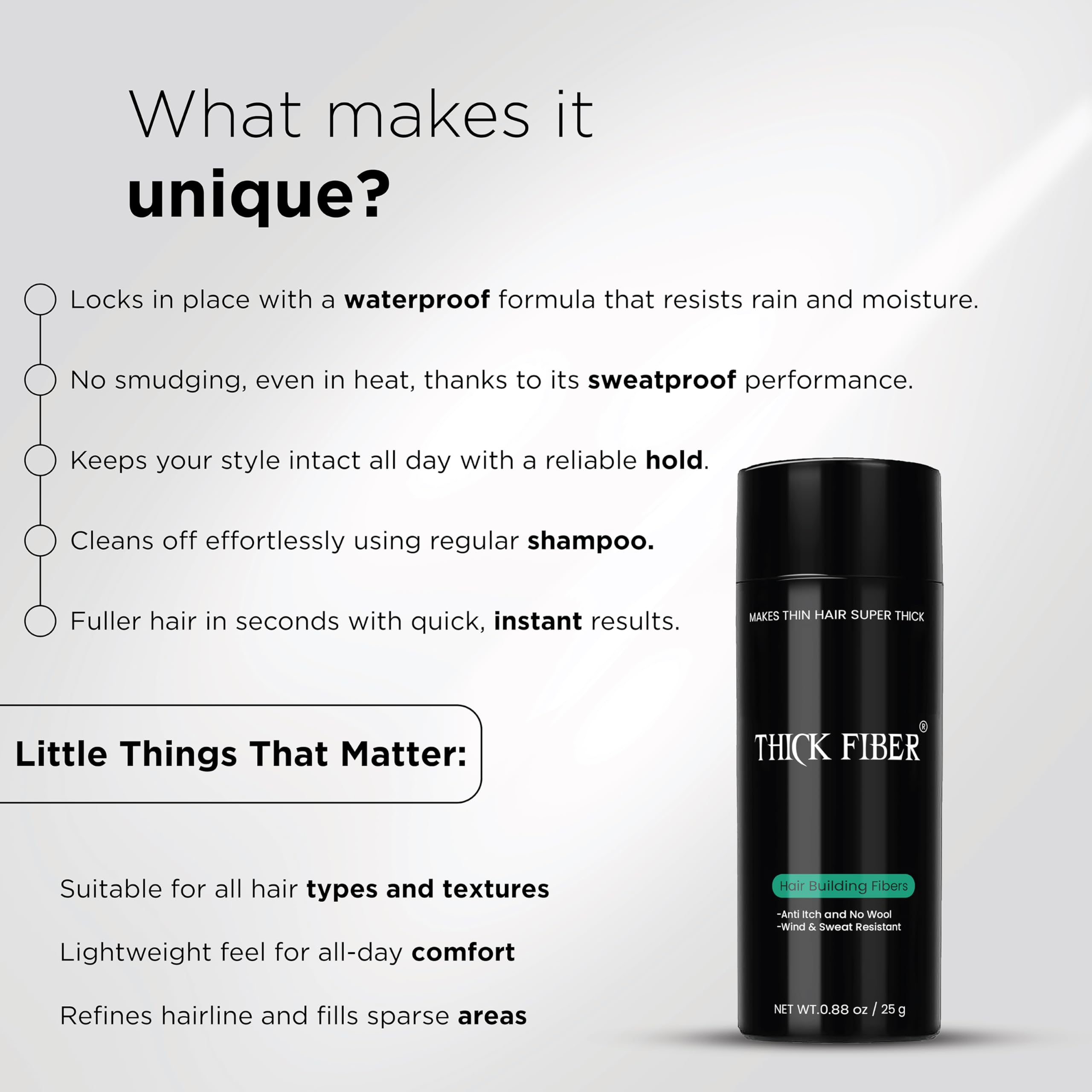 Thick Fiber brand with money-back guarantee for confidence.