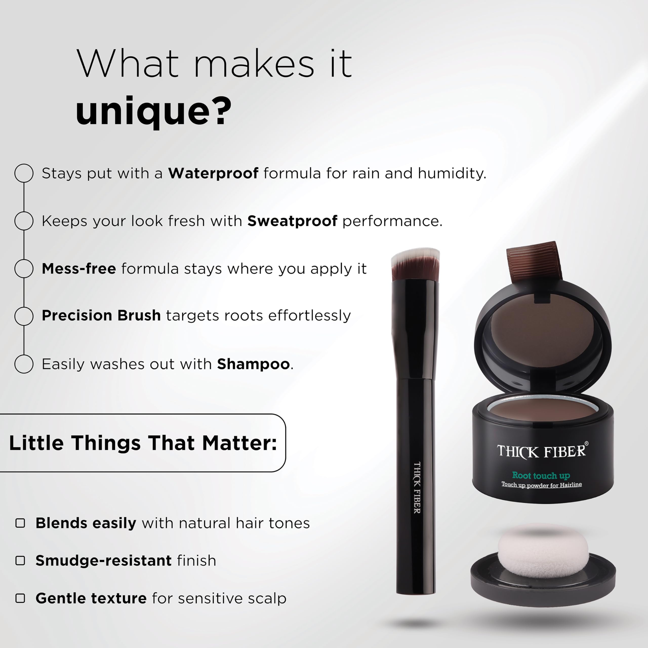 Thick Fiber Gray Root Coverage blends gray roots naturally.