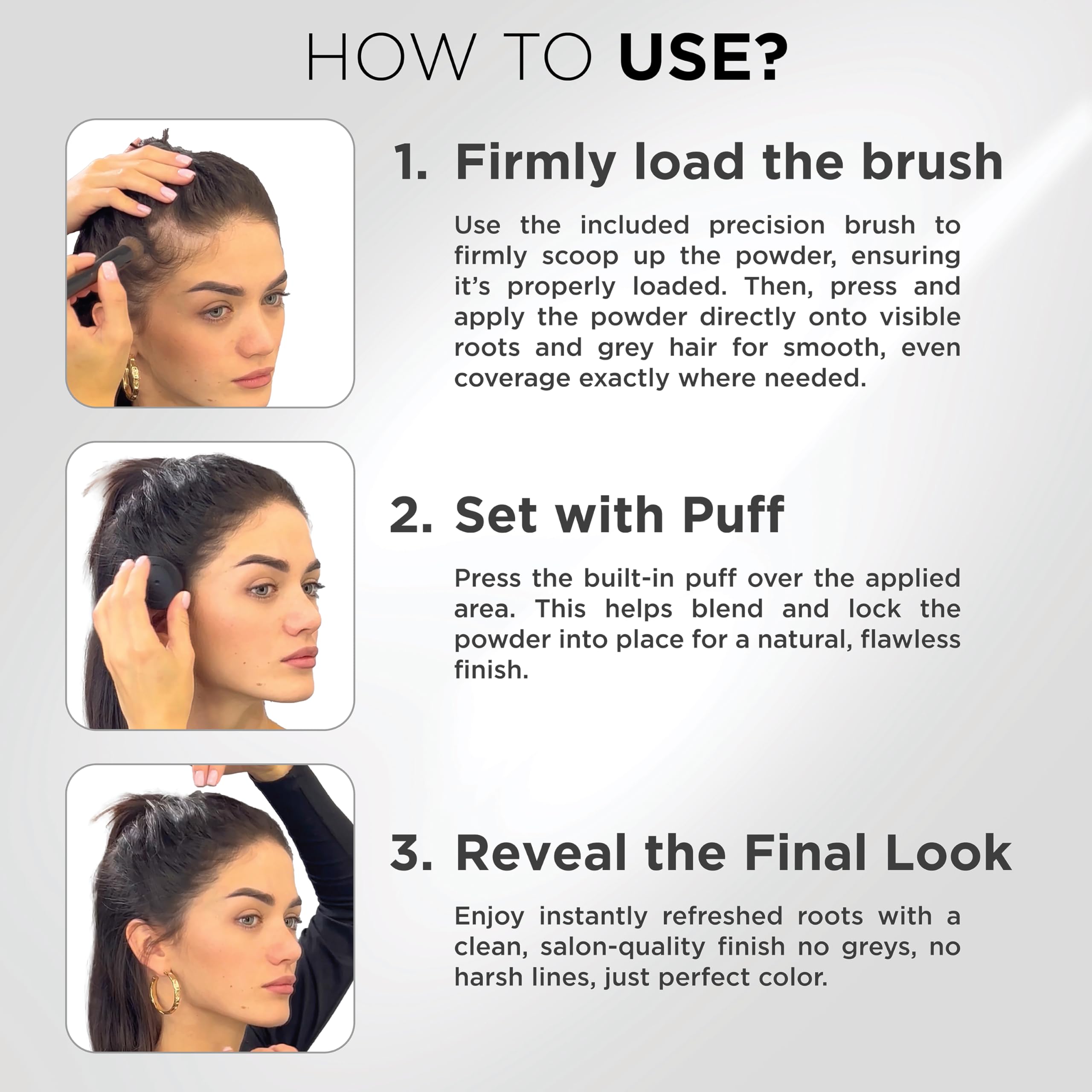 Thick Fiber puff and brush aid precise natural-looking application