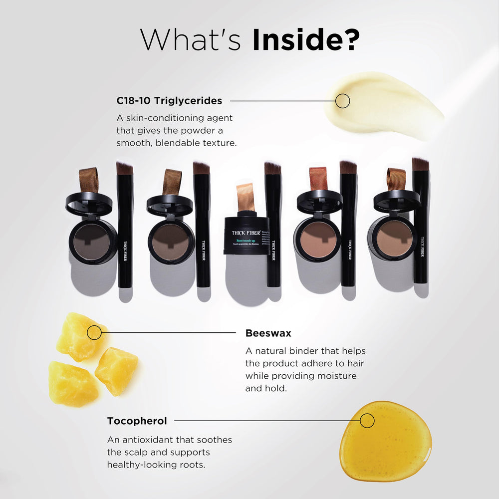 THICK FIBER gray roots coverage demonstrates natural blend for lighter shades