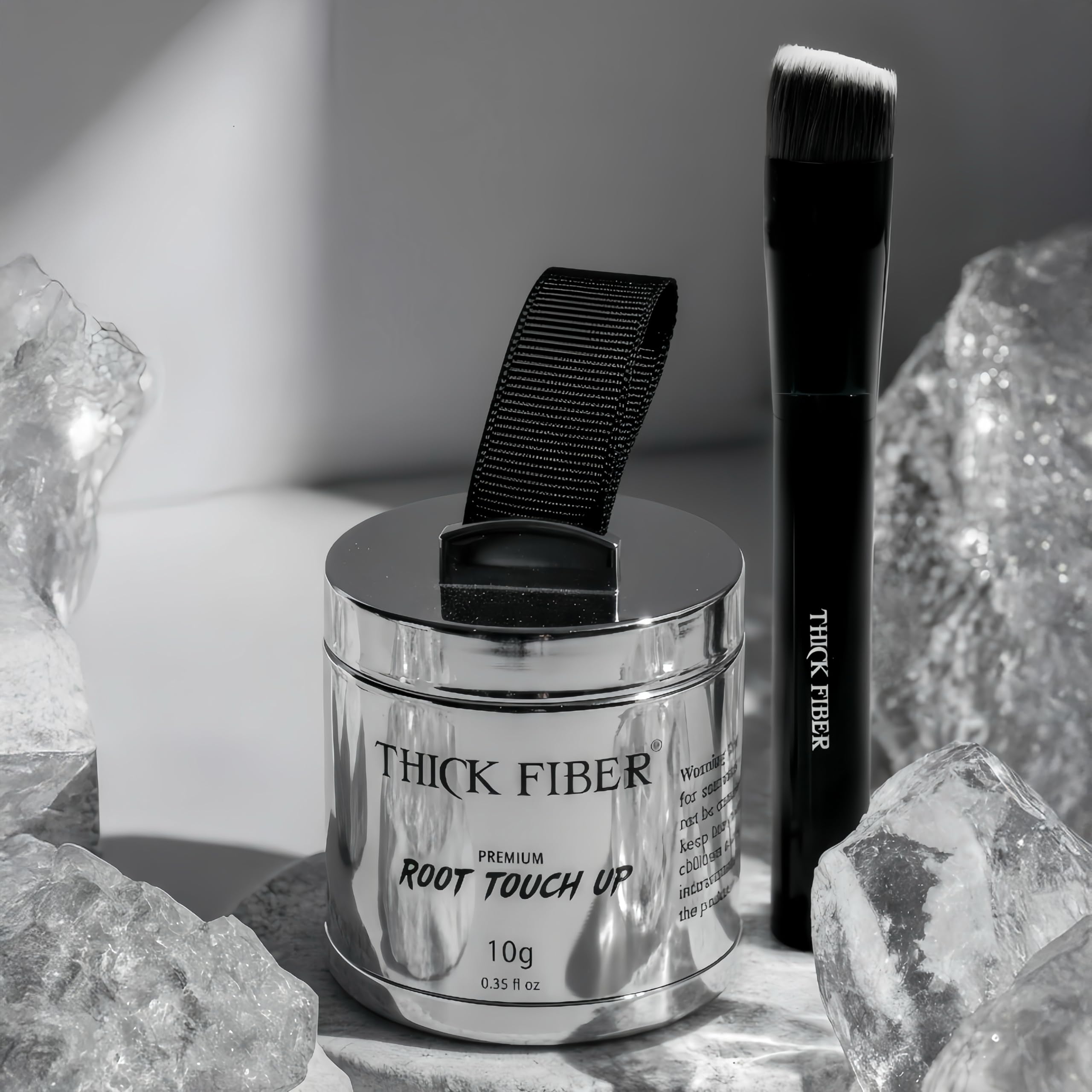 Thick Fiber Root Touch Up concealing hairline to look fuller