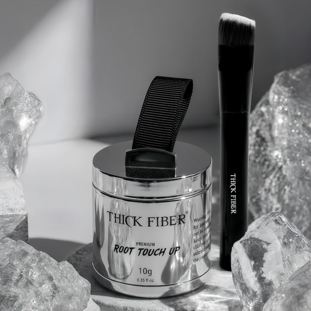 Thick Fiber Root Touch Up concealing hairline to look fuller