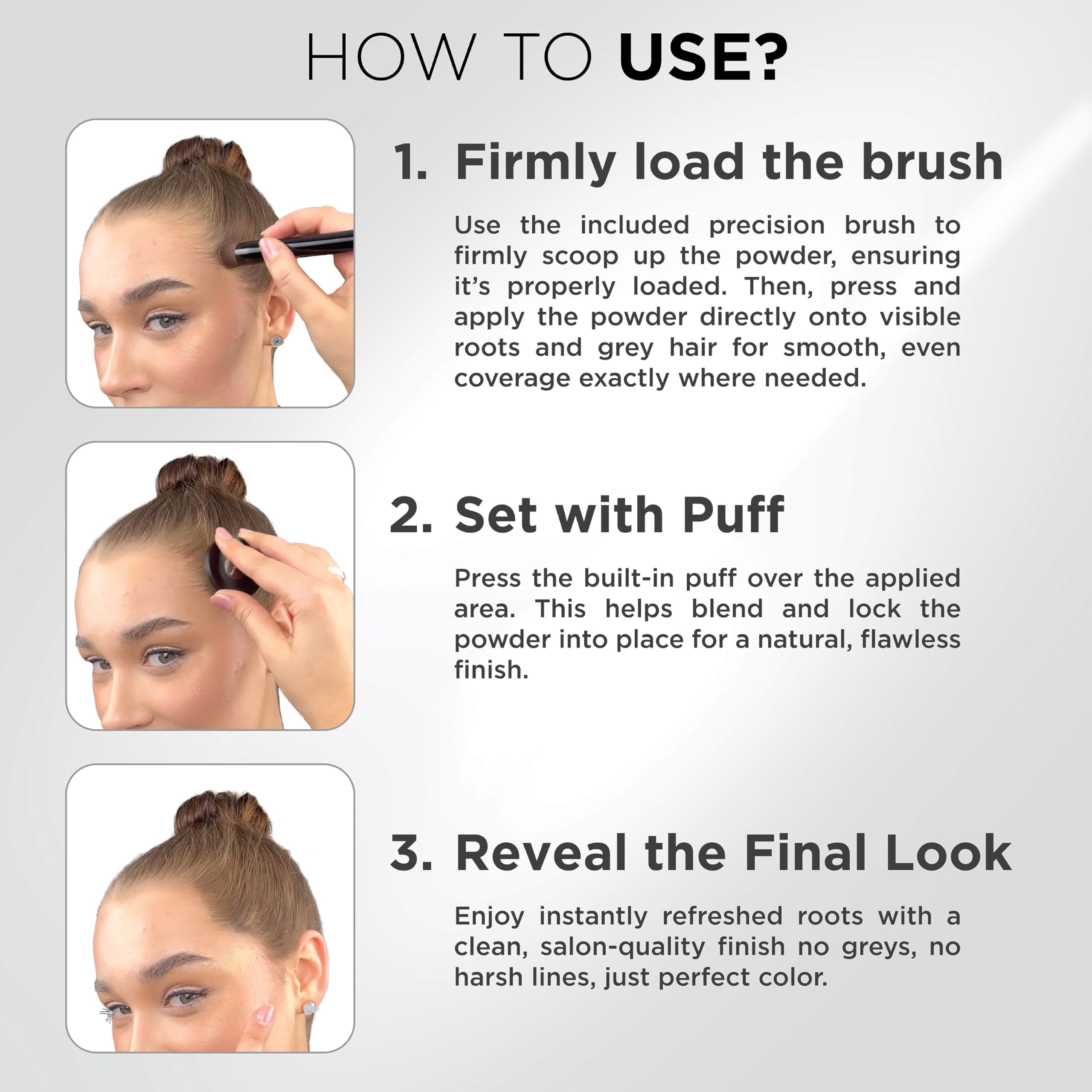 Thick Fiber Root Touch Up Set mirror reflects subtle, natural coverage on thinning areas.
