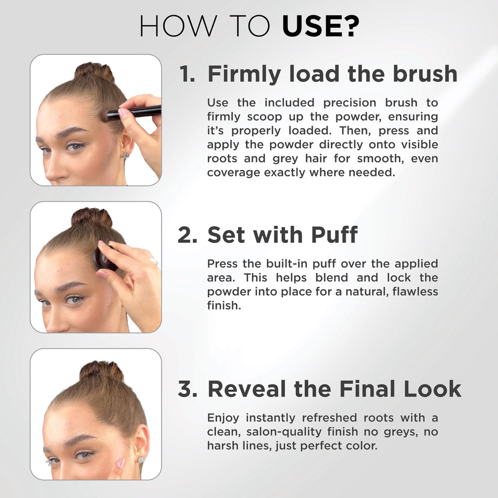 Thick Fiber Root Touch Up Set mirror reflects subtle, natural coverage on thinning areas.