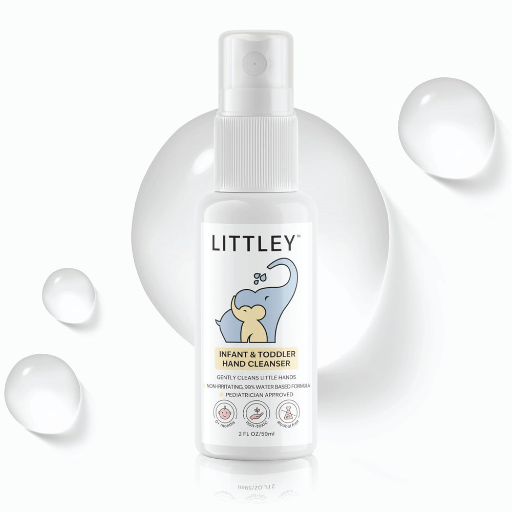 Think Smarter Products Littley hand cleanser bottle front for quick, gentle cleanups