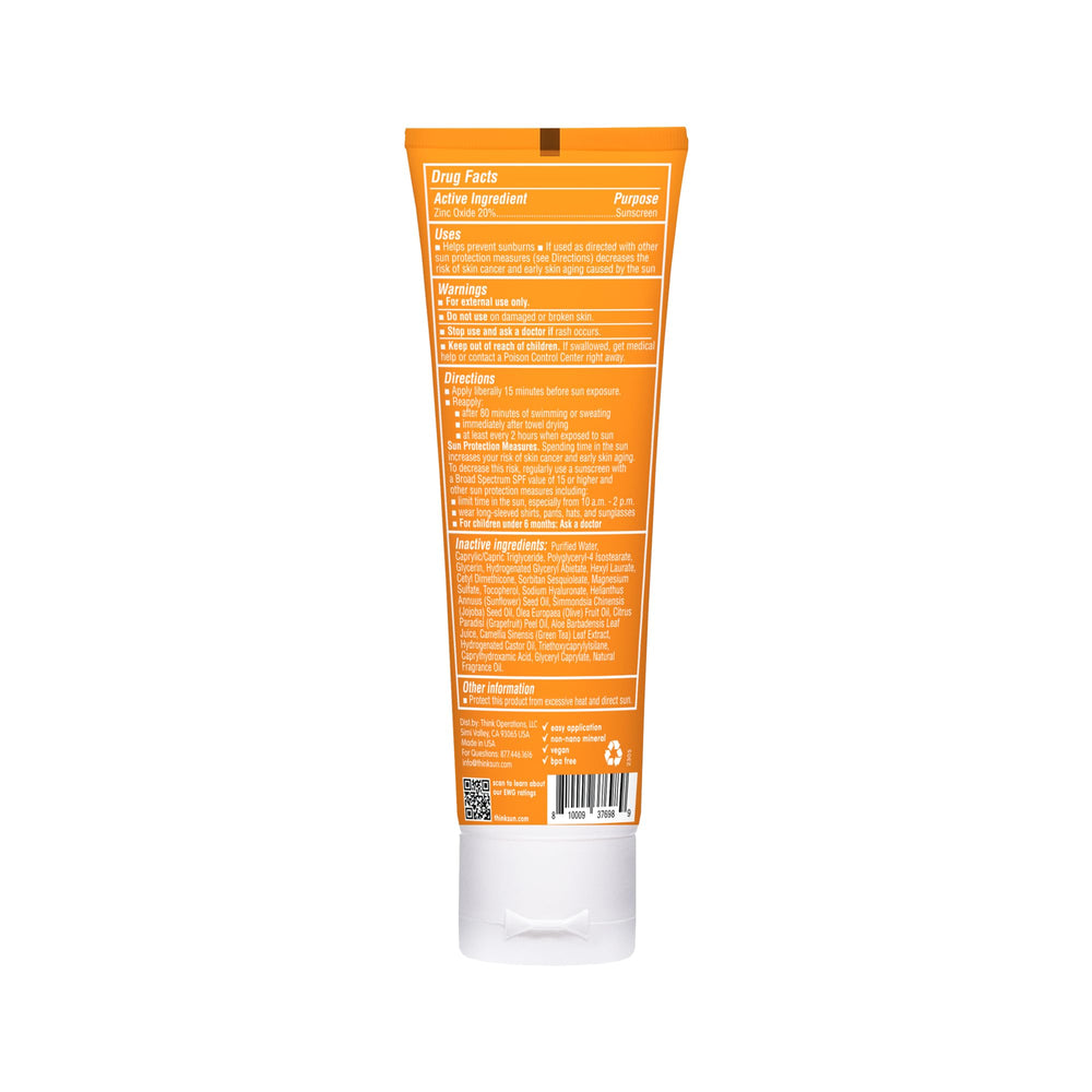 Thinkdaily SPF30 mineral sunscreen being applied to face for quick absorption