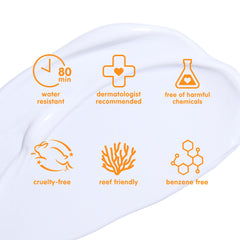 Thinkdaily SPF30 mineral sunscreen texture close-up showing light, fast-absorbing consistency
