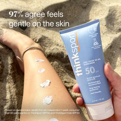 ThinkSport reef-safe vegan label highlighting clean sun protection.