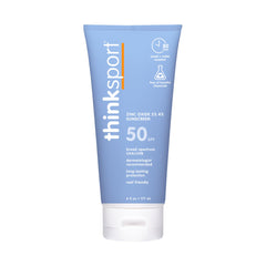 ThinkSport SPF50 mineral sunscreen tube ready for outdoor workouts.