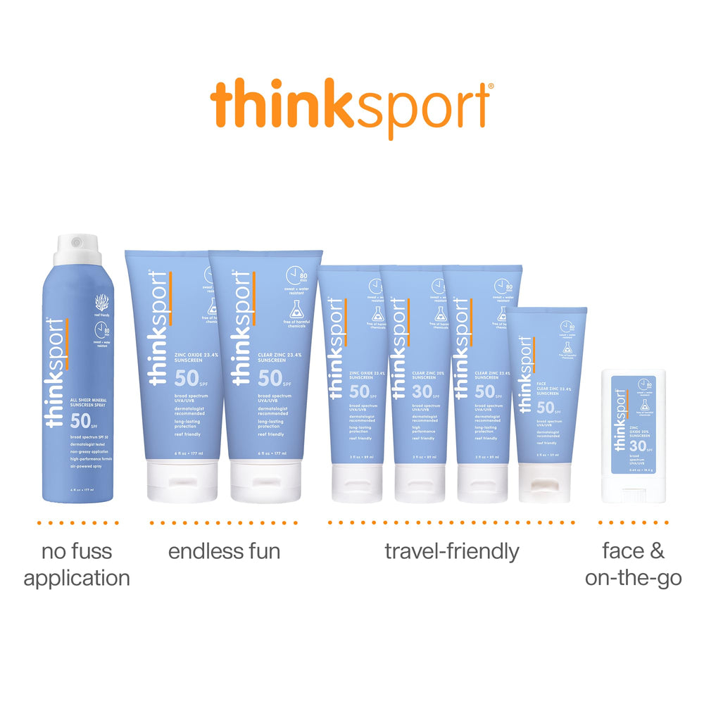 ThinkSport UVA/UVB protection in a sport-friendly formula.