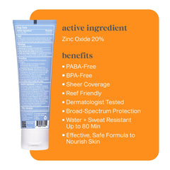 Thinksport water-resistant sunscreen bottle demonstrates 80-minute protection during swimming