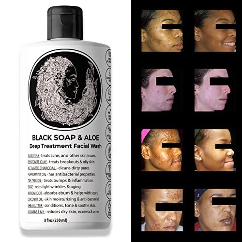 This Soap Works natural black soap aloe bottle pour shows a gentle cleanse.