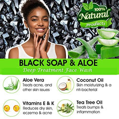 This Soap Works natural black soap aloe lather on face signals a refreshing cleanse and cooling sensation.
