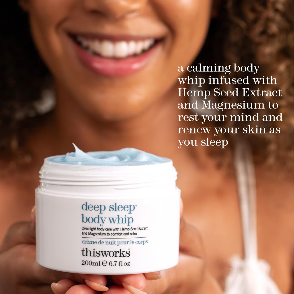 THISWORKS Deep Sleep Body Whip magnesium-infused cream comforts skin overnight
