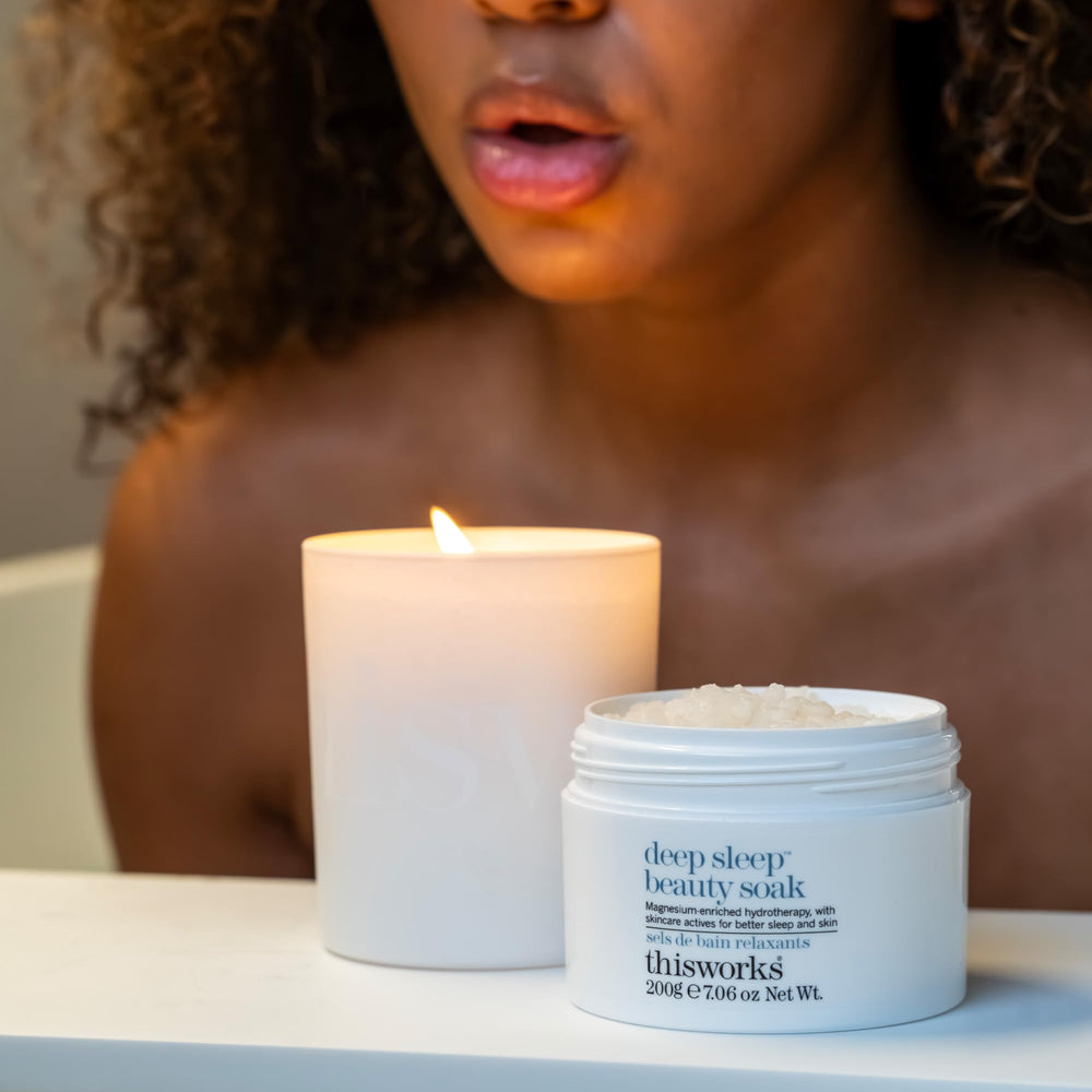 THISWORKS Deep Sleep Body Whip applied with massage supports a calming nightly routine