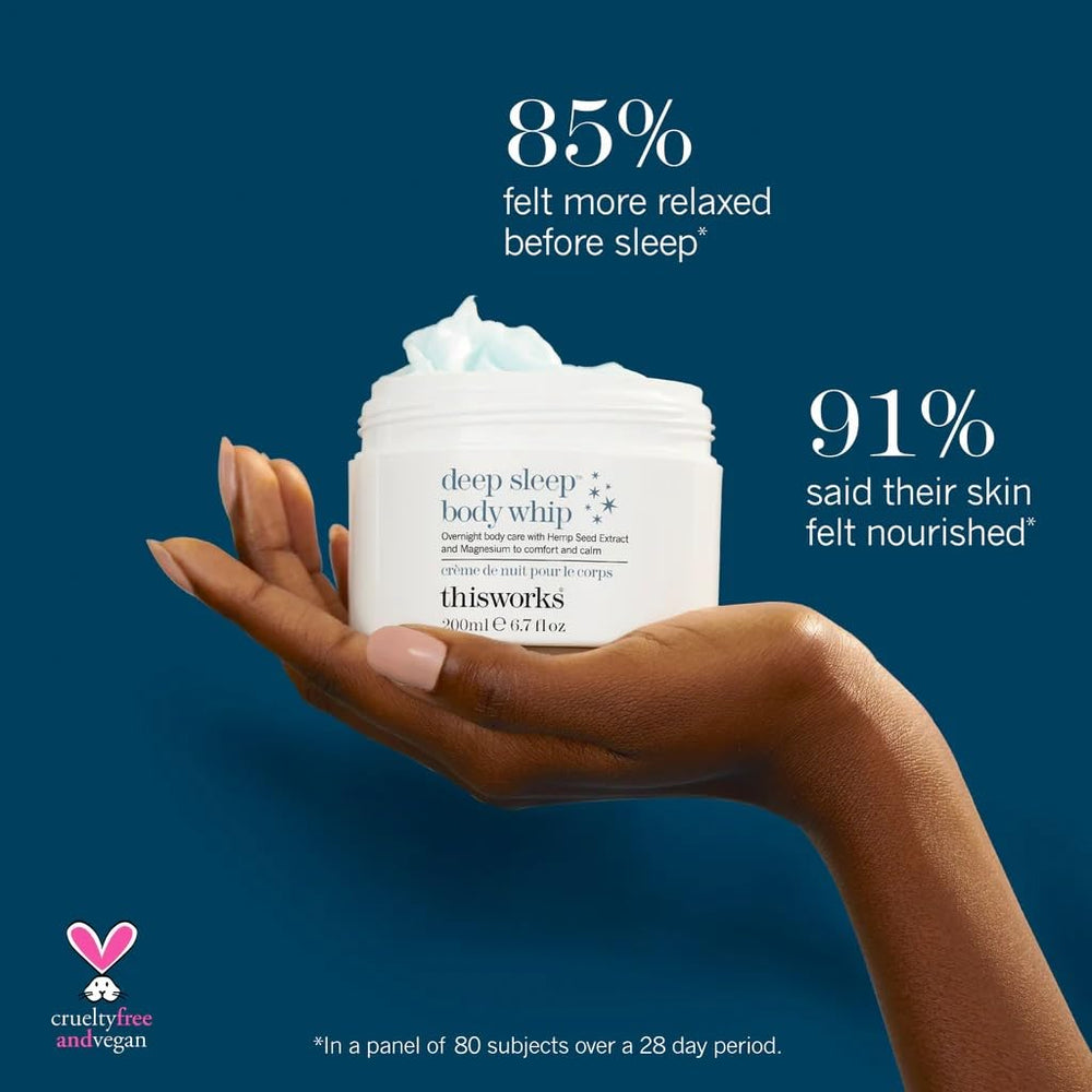 THISWORKS Deep Sleep Body Whip 200ml vegan cruelty-free formula emphasizes ethical care