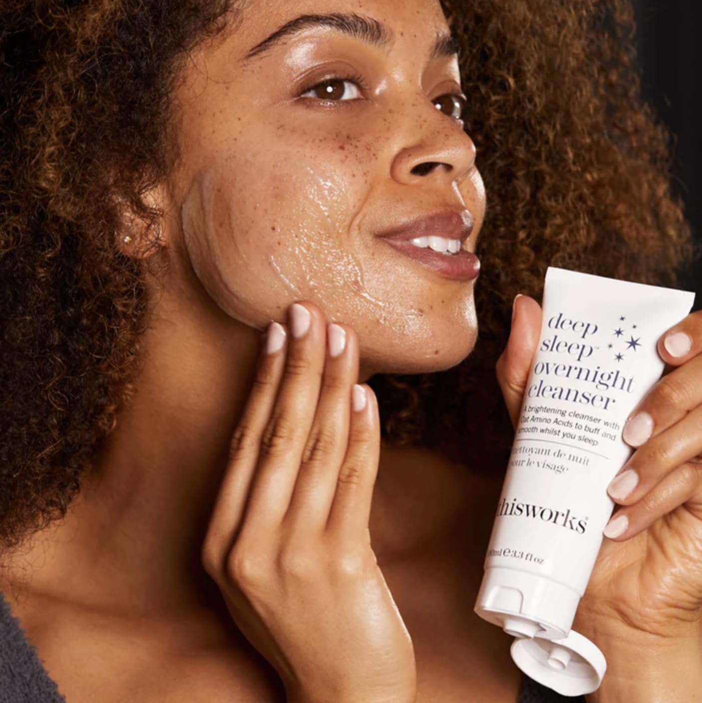 THISWORKS Deep Sleep Overnight Cleanser foam – gentle exfoliation while you sleep.