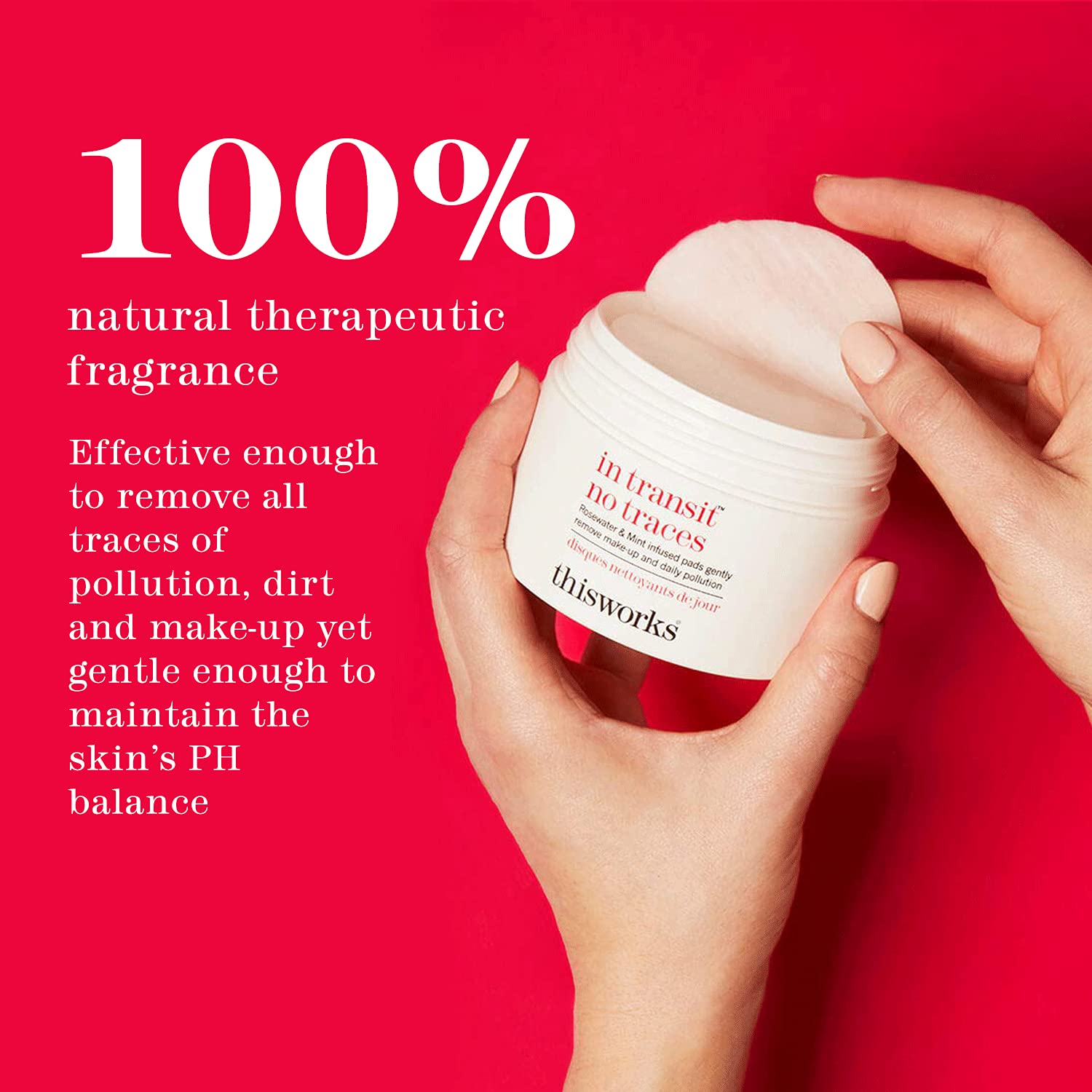 THISWORKS In Transit No Traces biodegradable cotton pads emphasizing sustainability