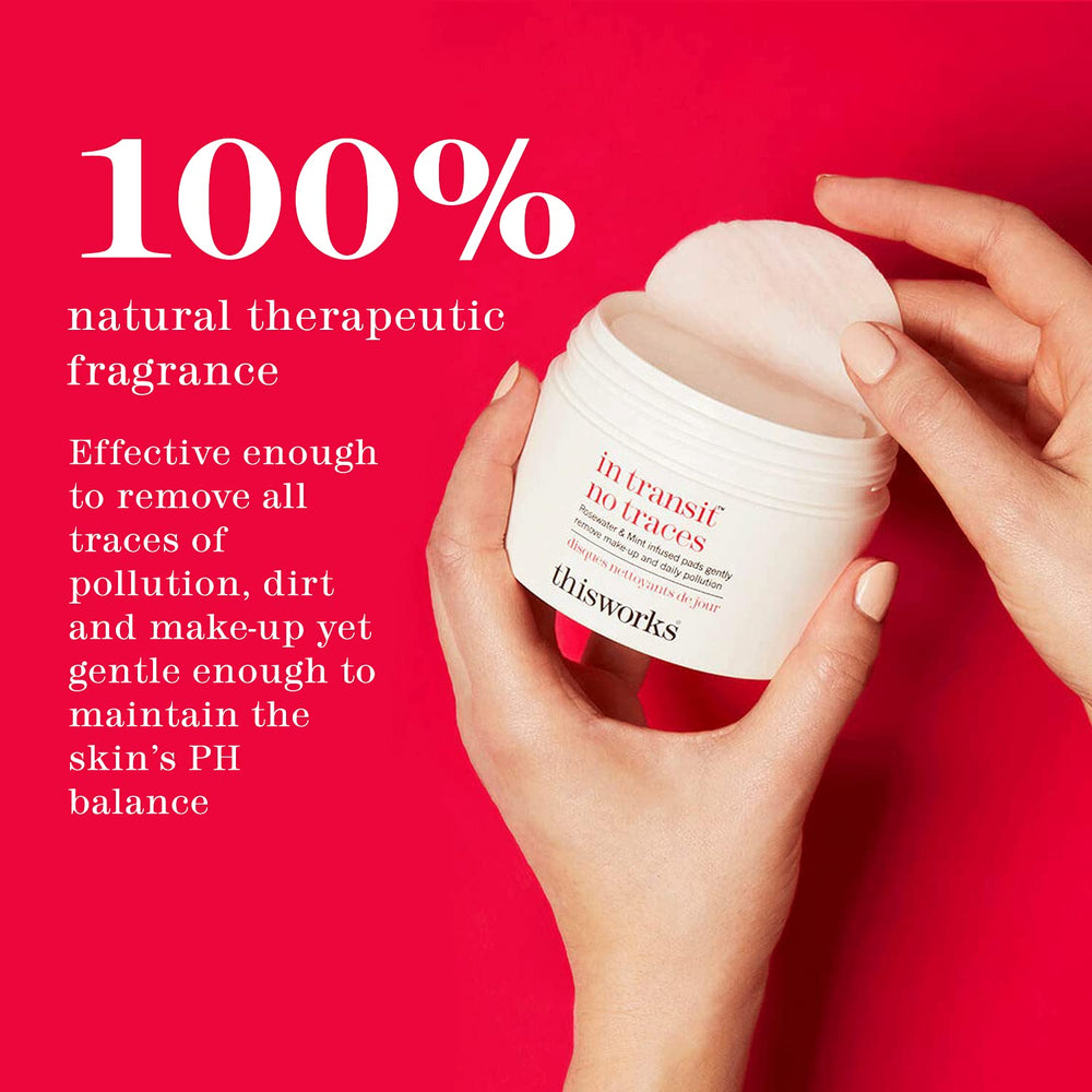 THISWORKS In Transit No Traces biodegradable cotton pads emphasizing sustainability