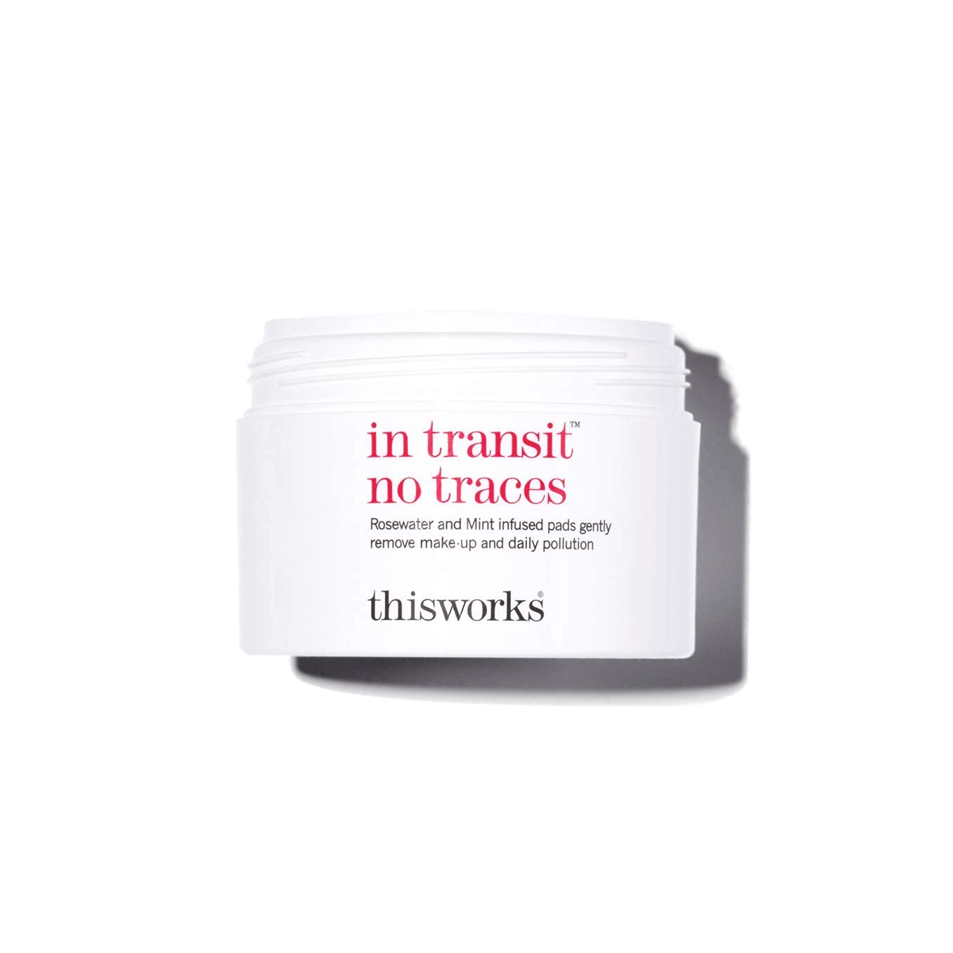 THISWORKS In Transit No Traces pads in-use morning routine for refreshing cleanse